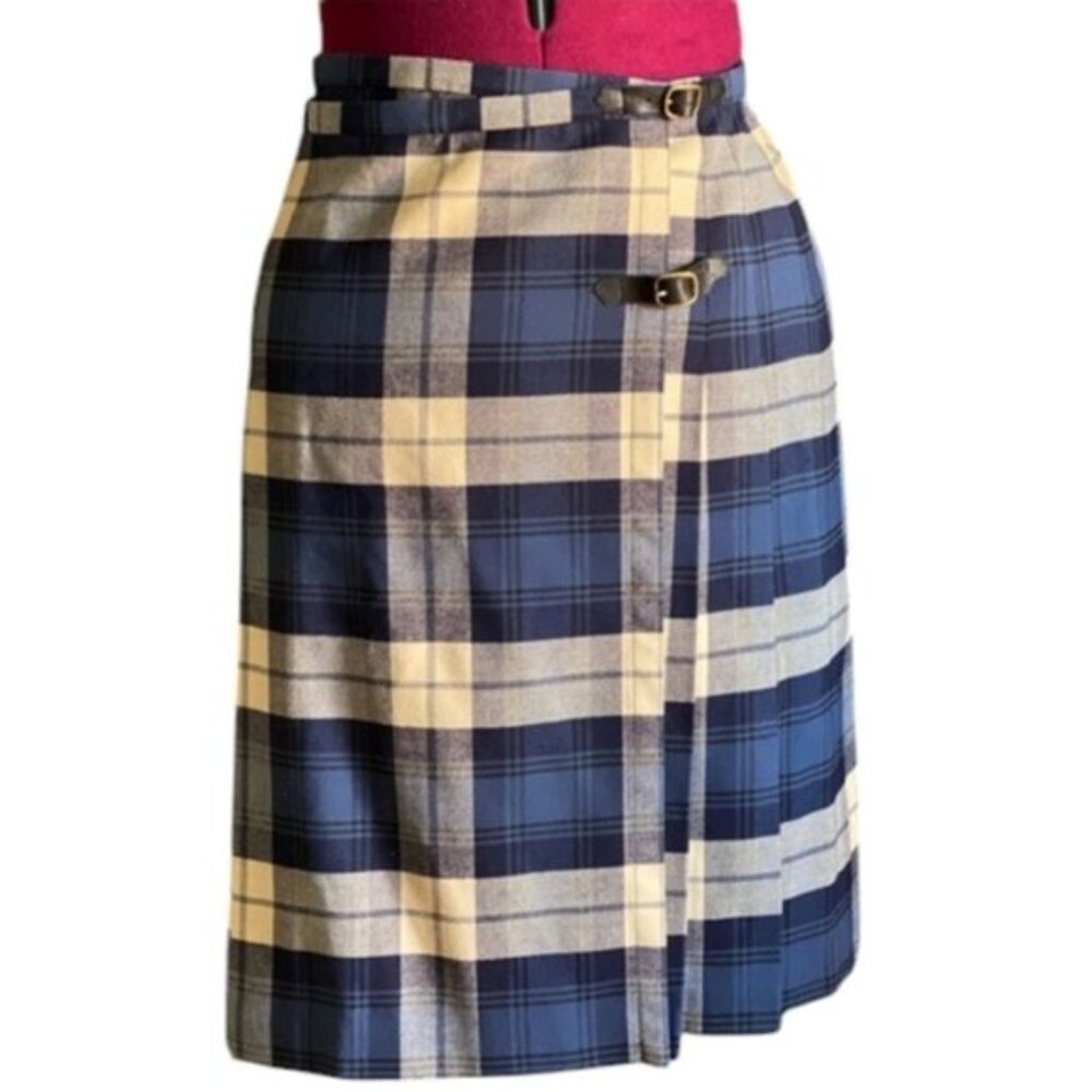 Eddie Bauer Plaid Preppy Equestrian Clueless Academia Wrap Skirt 4